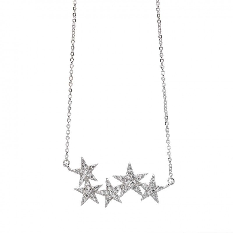 Collar plata ley con estrellas y circonitas Salvatore 192c0042