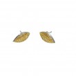 Pendientes plata ley Orfega hoja dorada 2310ppd2