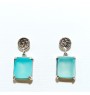 Pendientes plata top silver calcedonia talla esmeralda pe6533p