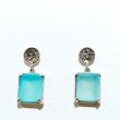 Pendientes plata Top Silver calcedonia talla esmeralda pe6533p