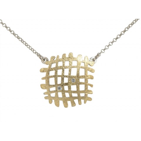 Collar plata y oro con diamante Miquel Sardà Outlet p18251