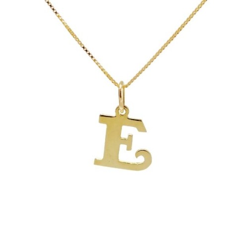 Penjoll inicial "e" en oro 18kts