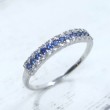 Anillo oro blanco zafiros azules y circonitas 7371sbz