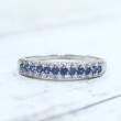 Anillo oro blanco zafiros azules y circonitas 7371sbz