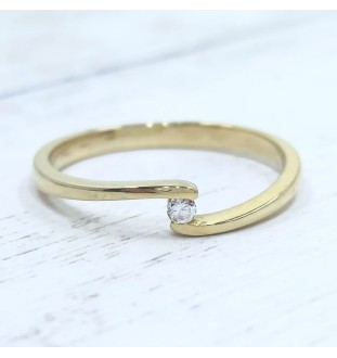 Anillo oro amarillo 18 kts y circonita 9473/z