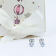 Pendientes bebé oro blanco 6 garras circonita 2331ob