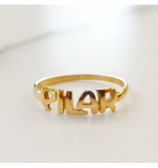 Anell or 18kts amb nom lletra majúscula 4200/AN