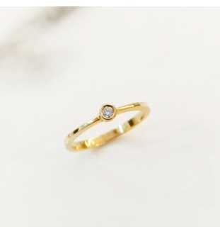 ANILLO ORO AMARILLO Y DIAMANTE 0.04 CTS BOCA REDONDA 3019/B