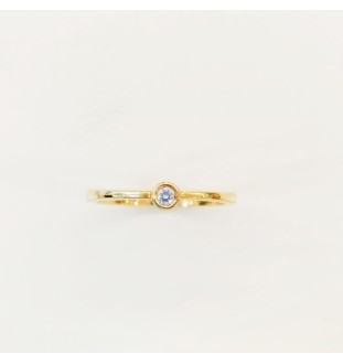 ANILLO ORO AMARILLO Y DIAMANTE 0.04 CTS BOCA REDONDA 3019/B