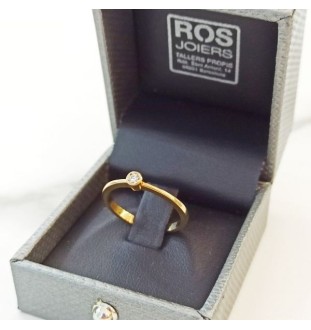 ANILLO ORO AMARILLO Y DIAMANTE 0.04 CTS BOCA REDONDA 3019/B