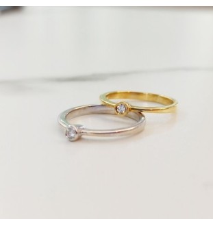 Anillo oro blanco y diamante 0.04 cts boca redonda 3019/BB