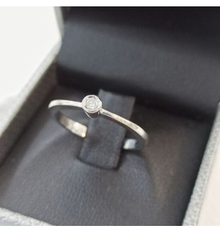 Anillo oro blanco y diamante 0.04 cts boca redonda 3019/BB