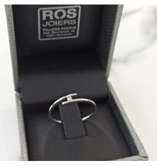 Anillo oro blanco 18kts y diamante 0.02cts 984571B