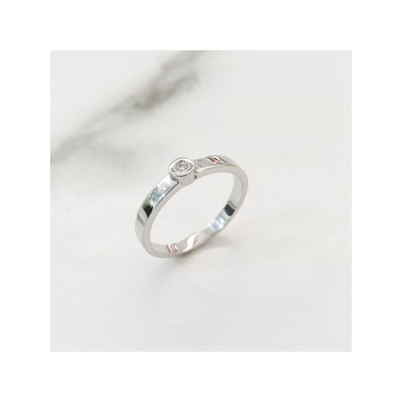 Anillo oro blanco y diamante 0.04cts 2255SBB