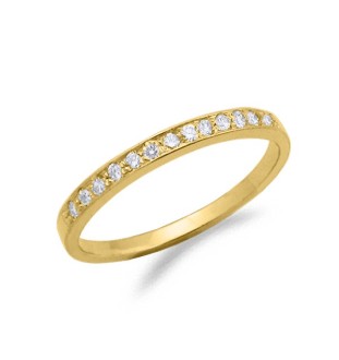 Anell mitja aliança or  i diamants 0.13cts 2336b