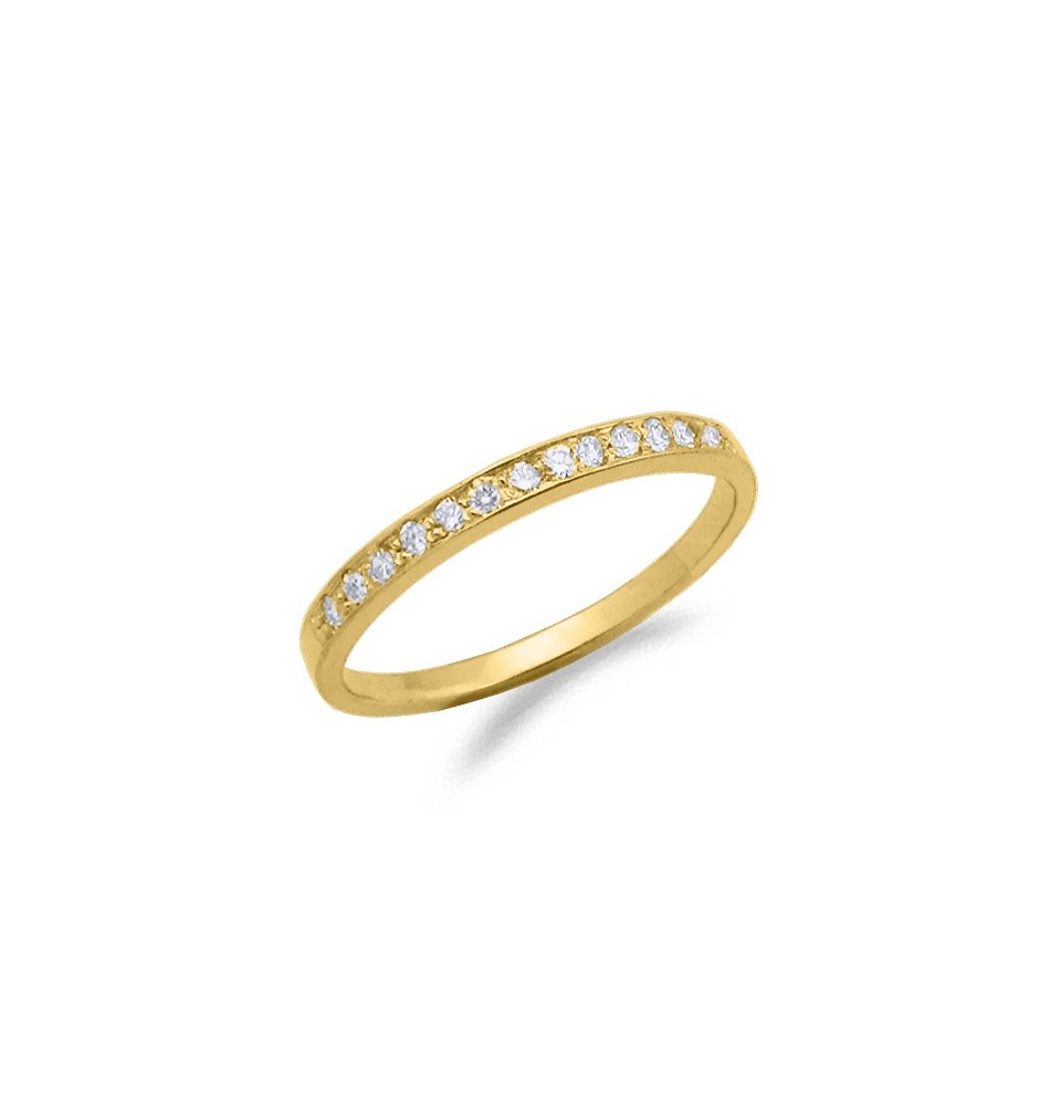 Anillo media alianza oro y diamantes 0.13cts 2336b