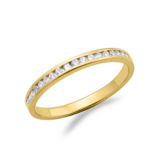 Anell mitja aliança or  i diamants 0.18 cts 2340b