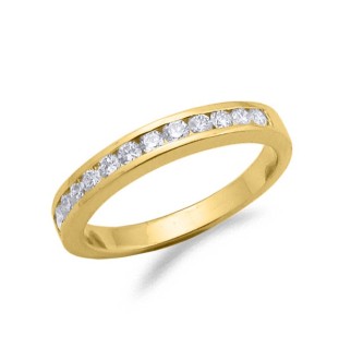 Anillo media alianza  y diamantes 0.39 cts 2343b