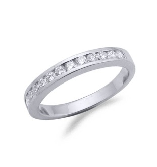 Anillo media alianza  y diamantes 0.39 cts 2343bb