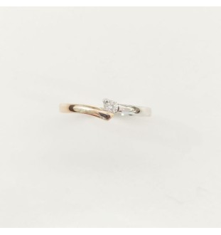 Anell or blanci rosa amb diamant 0.06 cts 9540br