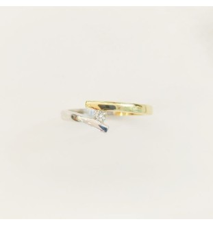 Anell or blanci groc amb diamant 0.06 cts 9541BI