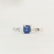 Anell or blanc 18kts amb diamant i safir blau 2284/2ZA