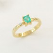 Anillo oro amarillo 18kts con diamante y esmeralda 2284/1ES