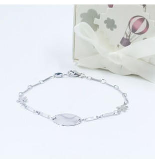Pulsera bebé oro blanco 18 kts con placa 37/2199