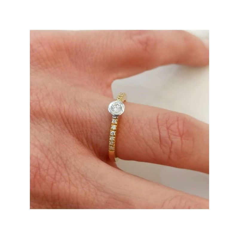 Anillo oro bicolor 18kts con diamantes 0.276ct 9520/3AB