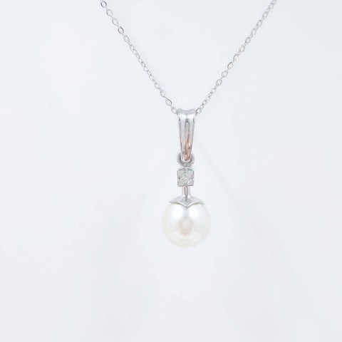 Penjoll or blanc 18kts amb perla i diamant 0.015 cts 2247/OB