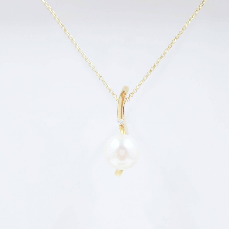 Colgante oro 18kts con perla y diamante 0.015cts 9207/CBO