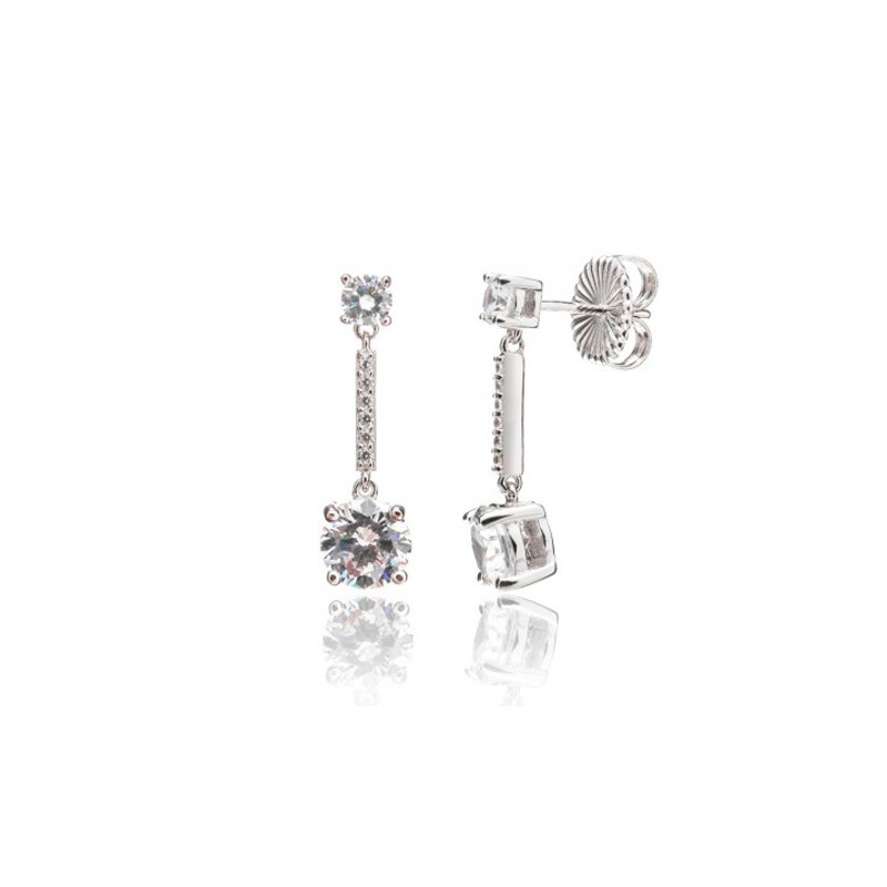 Pendientes plata y circonitas Camaleoni  wp014.7