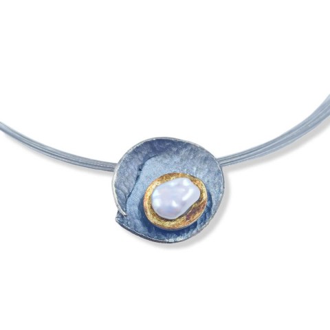 Collaret plata i or outlet  Miquel Sardà perla P16271