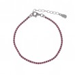 Pulsera plata tipo Riviere Salvatore fucsia  258p0010