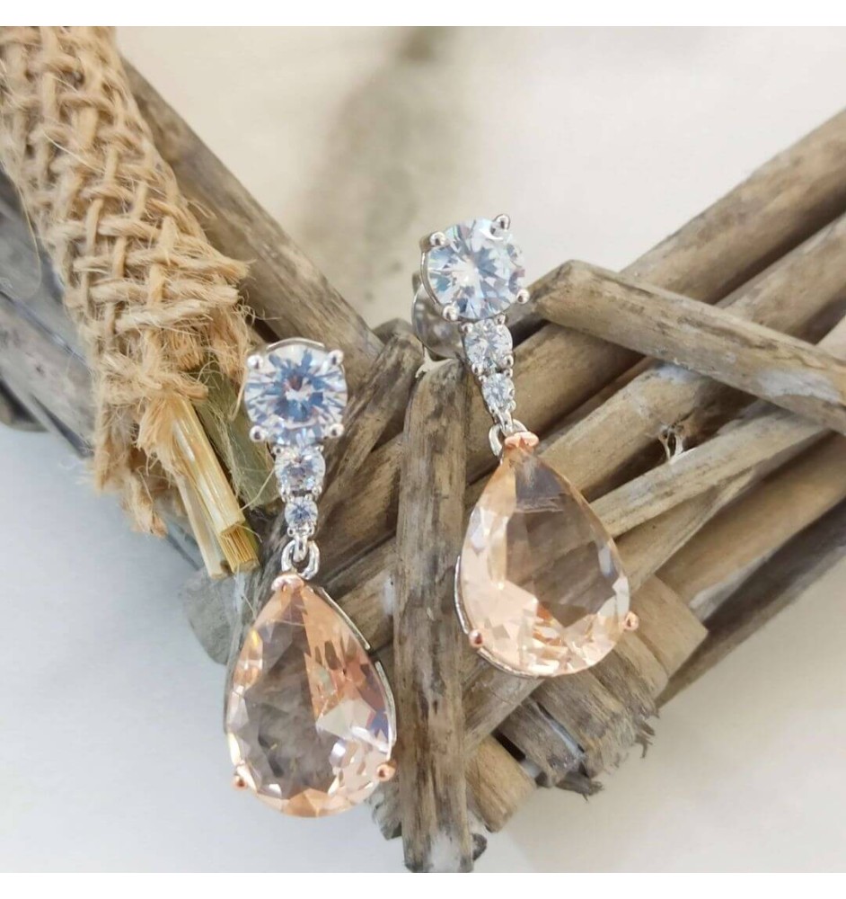 Pendientes  plata ley y circonitas Salvatore 112A0243
