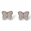 Pendientes oro blanco 18kts mariposa circonitas 838051Z