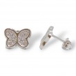 Pendientes oro blanco 18kts mariposa circonitas 838051Z