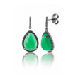 Pendientes plata de ley Agata Verde Camaleoni P63VER/L