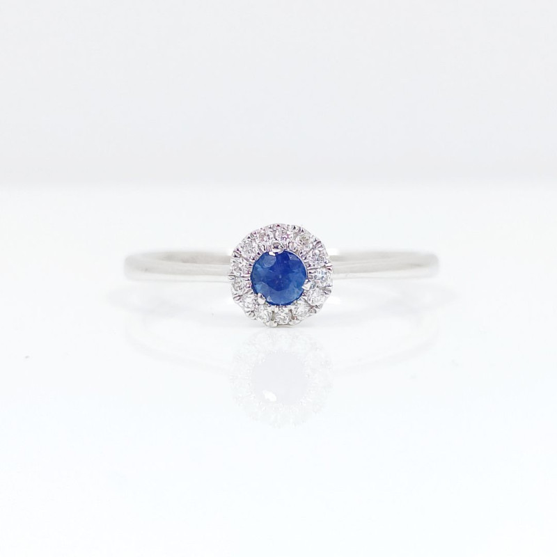 Anell or blanc 18kts safir blau i brillants 178714/za