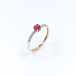 Anillo oro rosa 18kts rubí y brillantes 25412/ru