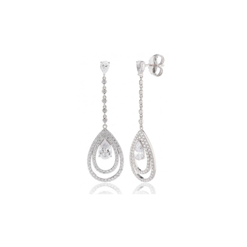 Pendientes plata de ley y circonitas Camaleoni WP098LP