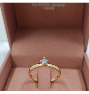 Anillo oro bicolor con  diamante 0.13 cts 5858AB13