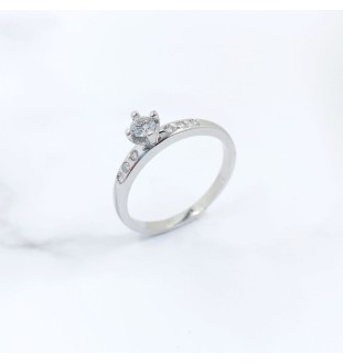 Anillo oro  blanco con diamante 0.21 cts 5959BB21