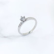 Anillo oro  blanco con diamante 0.21 cts 5959BB21