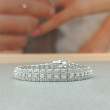 Pulsera ancha plata ley con circonitas 11377