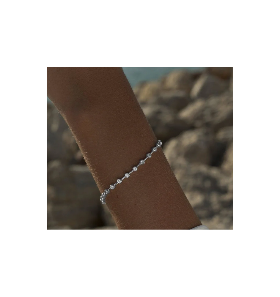 Pulsera plata ley con circonitas 5373PU