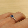 Anell or blanc 18kts safir blau i brillants 27714/ZA