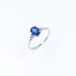 Anell or blanc 18kts safir blau i brillants 44412/za