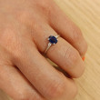 Anell or blanc 18kts safir blau i brillants 44412/za