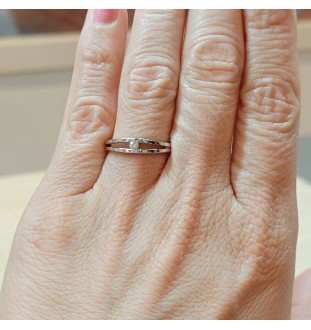 Anillo oro  blanco 18 kts con diamante 0.06cts 9483BB06